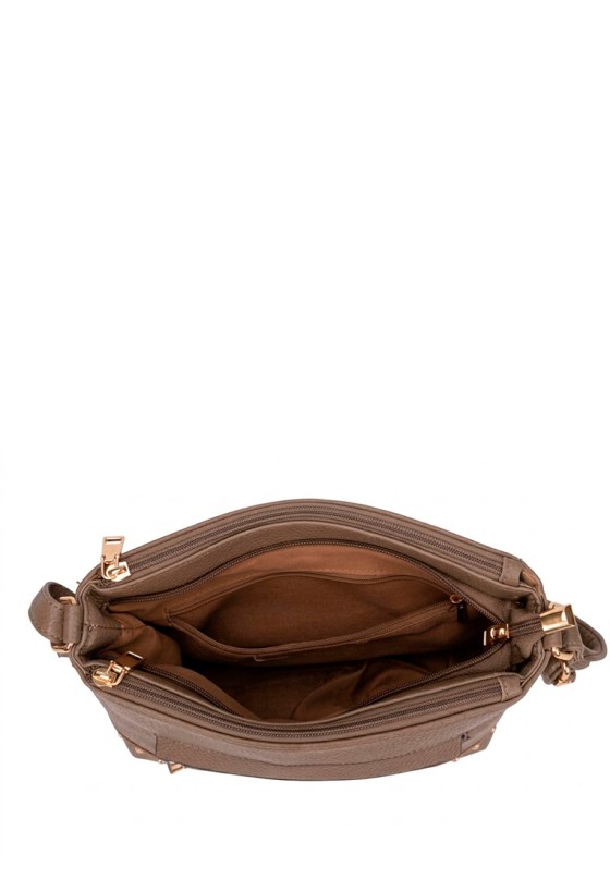 Bandolera pequeña kakhi para mujer Luna Collection GTV15099