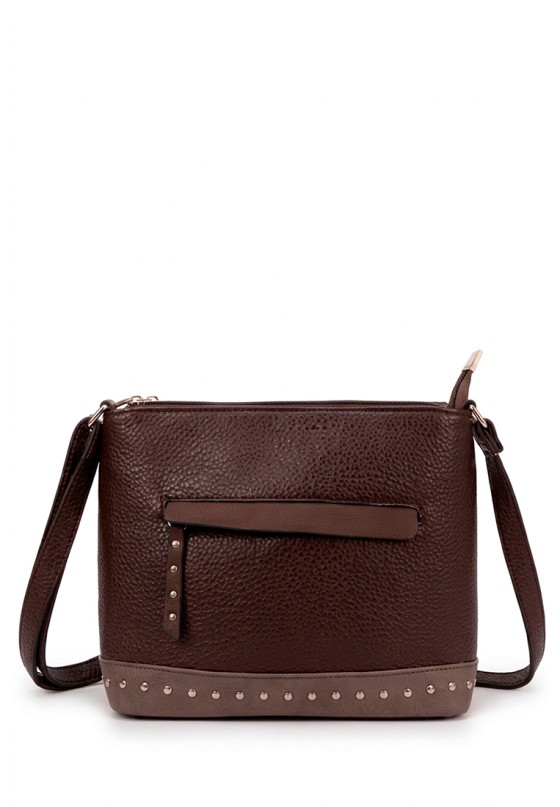 Bolso bandolera pequeña color coffee para mujer Luna Collection GTV15099