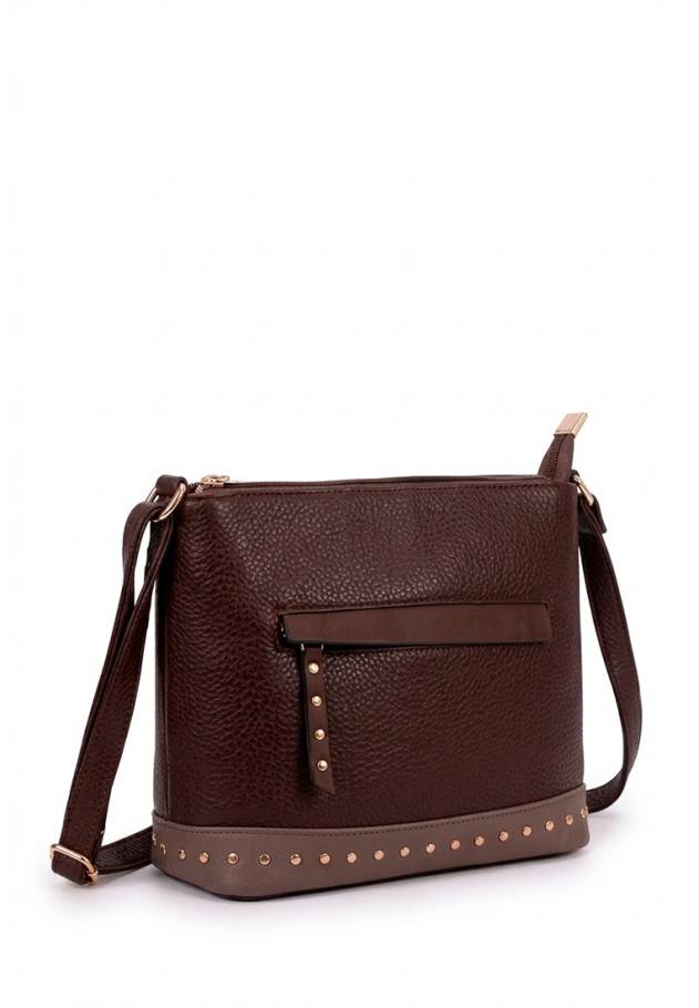 Bolso bandolera pequeña color coffee para mujer Luna Collection GTV15099