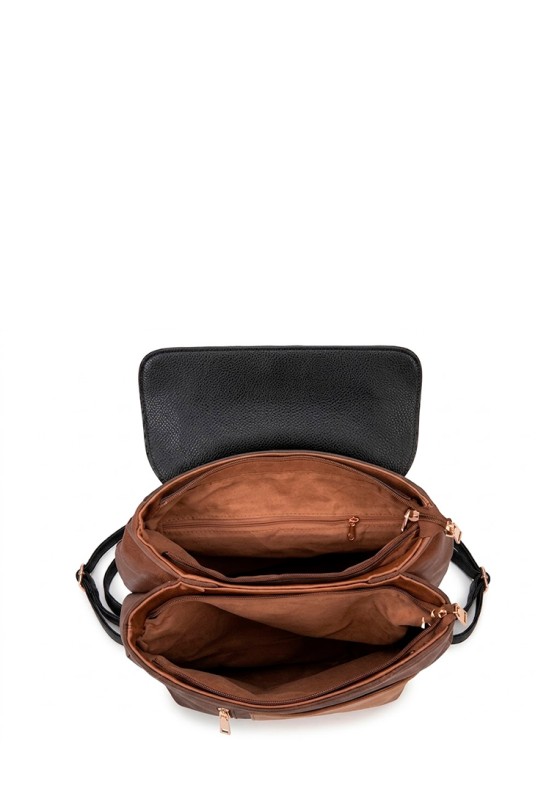 Mochila bolso de mujer en color negro Luna Collection GTV15105