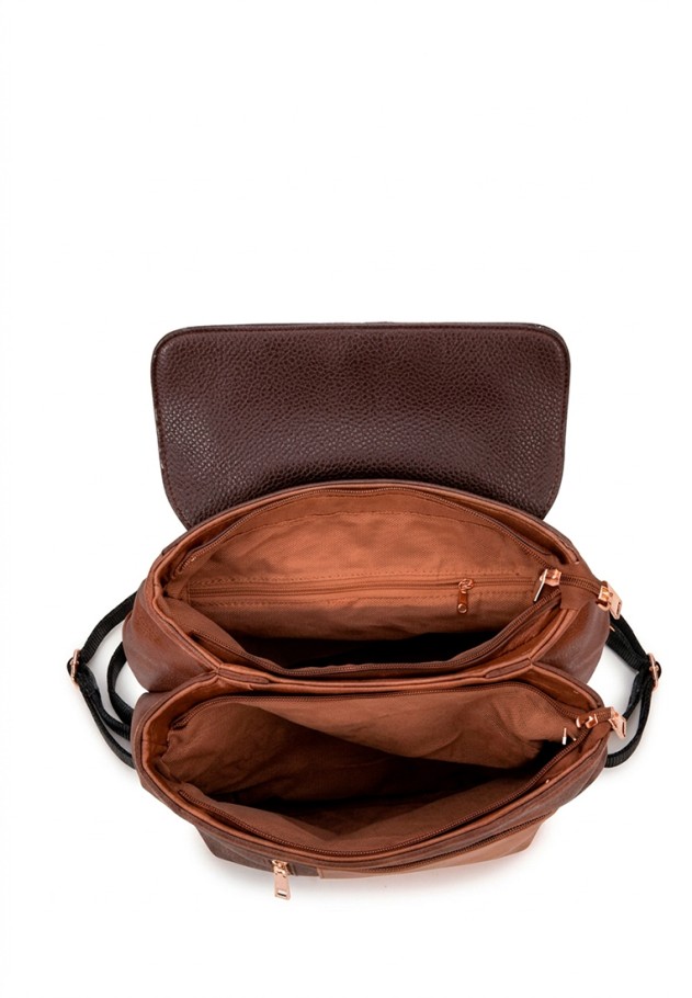 Mochila bolso de mujer Luna Collection gtv15105 coffee sintetico