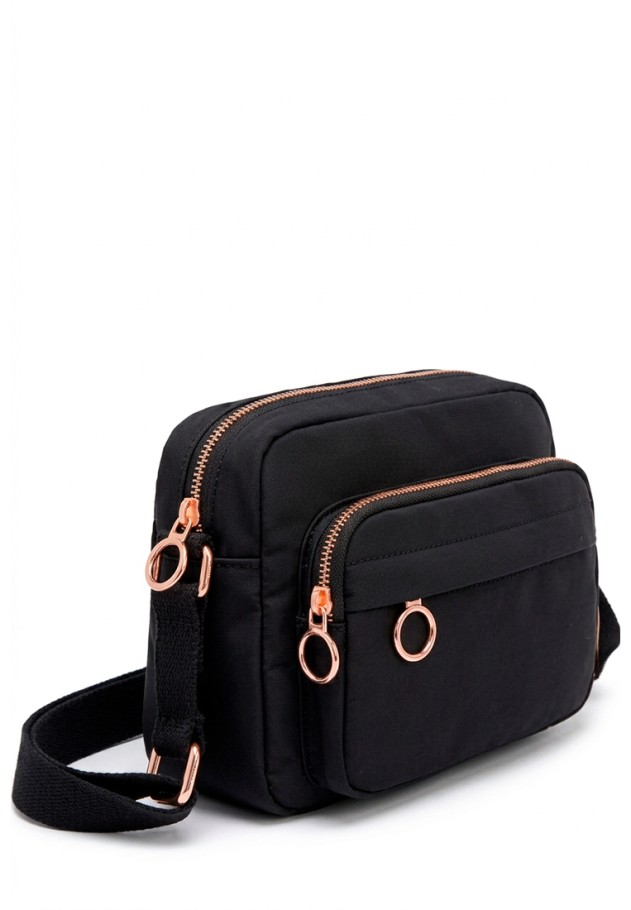 Bolso bandolera pequeño negro sintético para mujer Luna Collection JYL68143