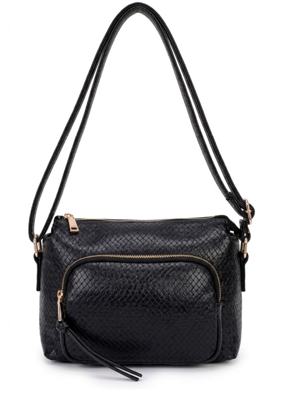 Bolso negro sintético de mujer Luna Collection KMV309521