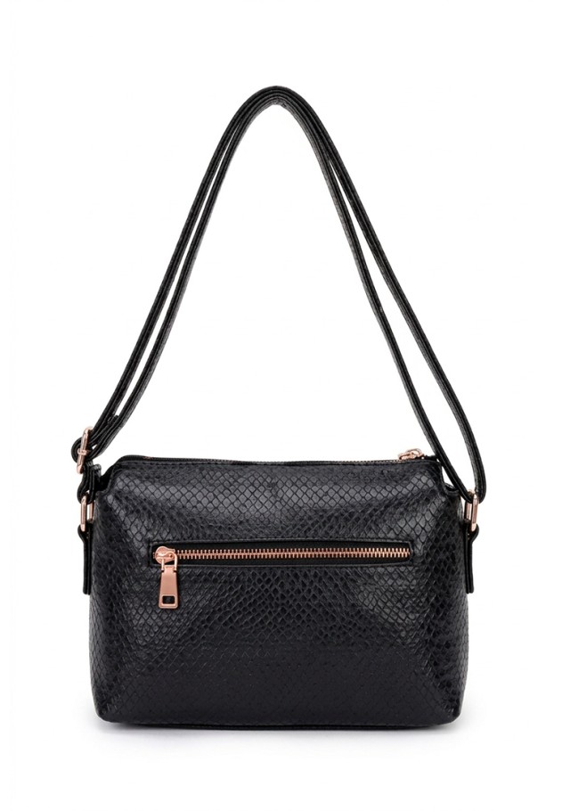 Bolso negro sintético de mujer Luna Collection KMV309521