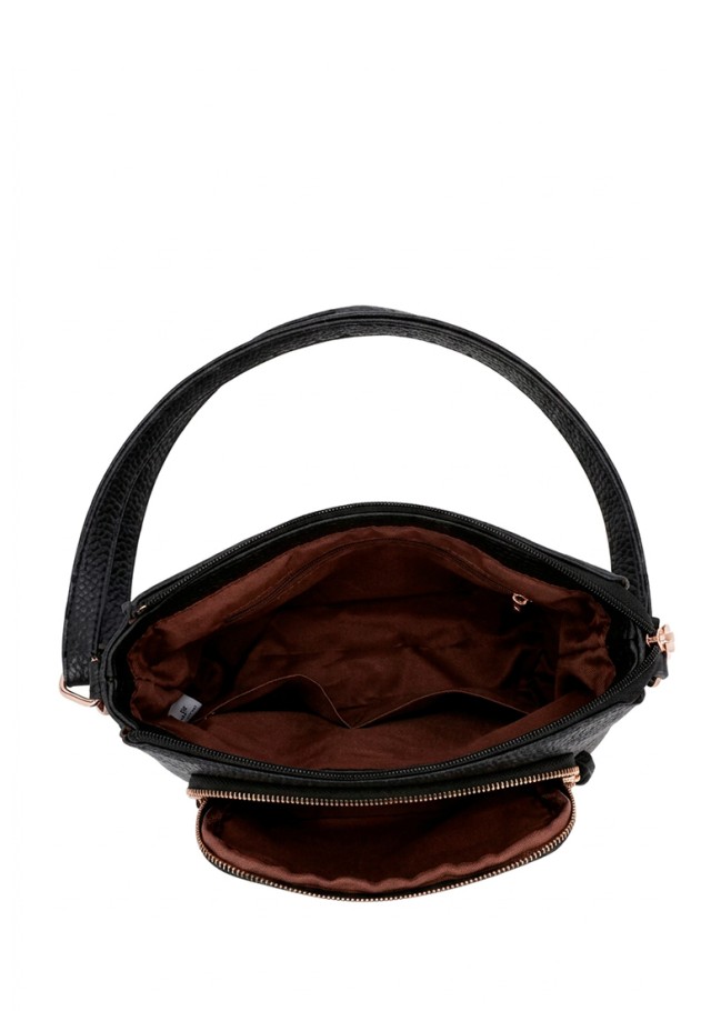 Bolso negro sintético de mujer Luna Collection KMV309521