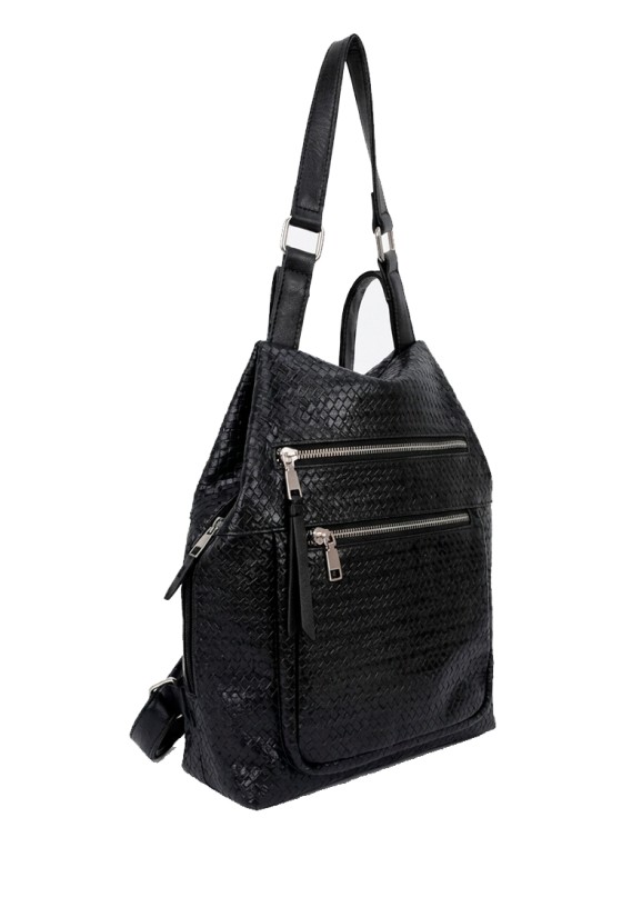 Mochila bolso negro en sintético para mujer Luna Collection KMV309524
