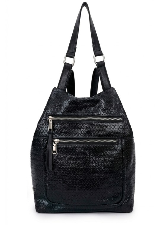Mochila bolso negro en sintético para mujer Luna Collection KMV309524