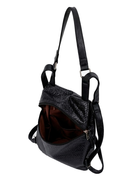 Mochila bolso negro en sintético para mujer Luna Collection KMV309524