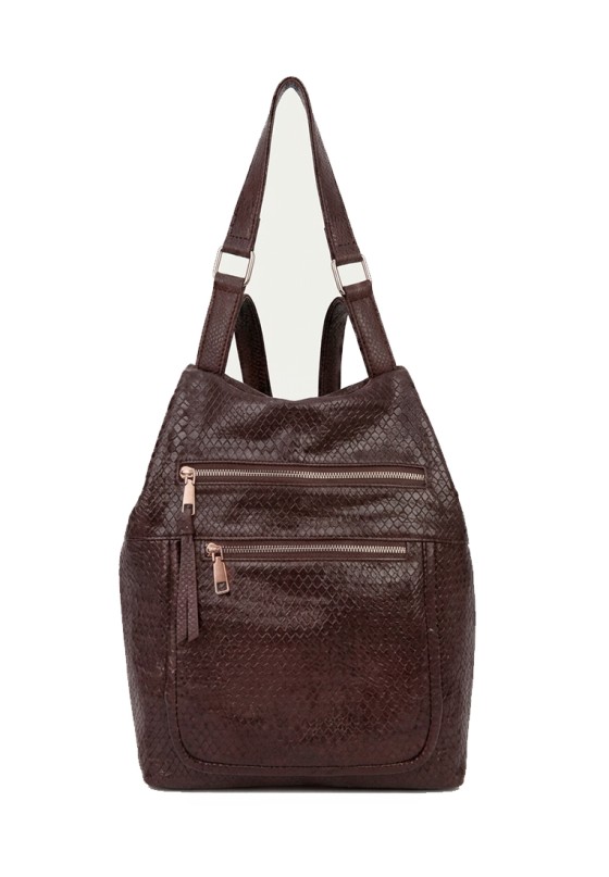 Mochila bolso coffee sintético de mujer Luna Collection KMV309524