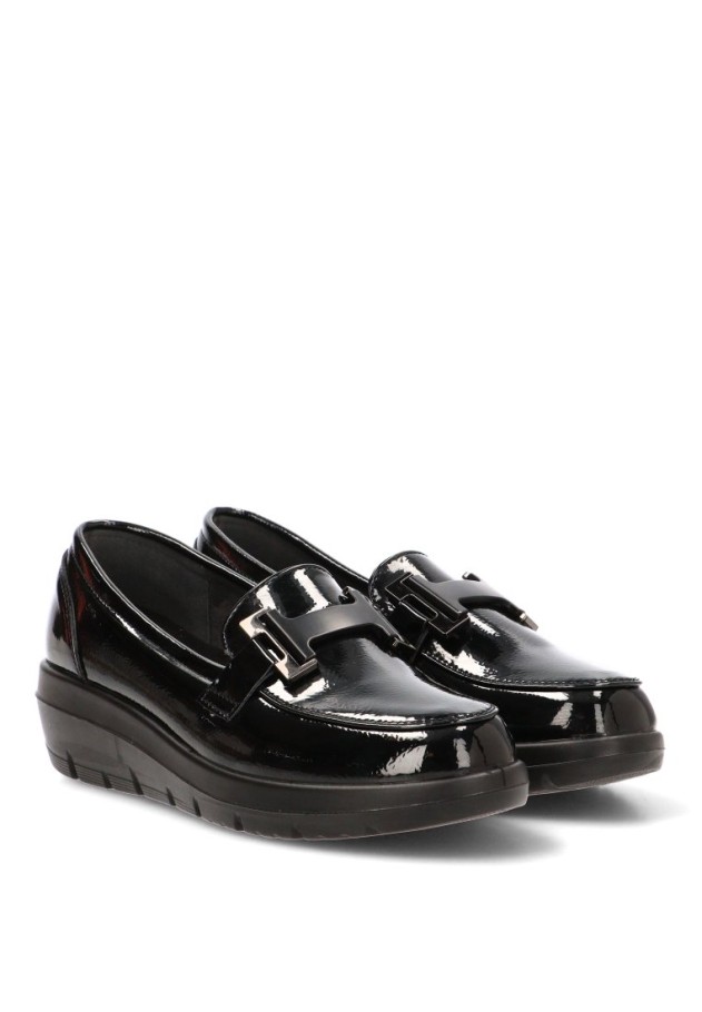 Mocasín con brillo y tacón medio para mujer ARMONY 60027