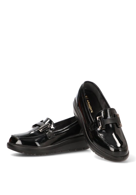 Mocasín con brillo y tacón medio para mujer ARMONY 60027