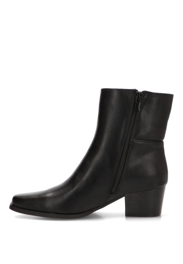 Botín negro sintético de mujer YULIA 5015 con tacón medio
