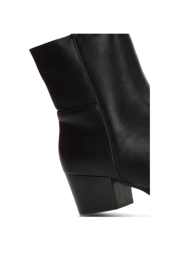 Botín negro sintético de mujer YULIA 5015 con tacón medio