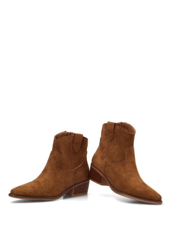 Botín campero de mujer YULIA 5016 en antelina taupe con tacón medio