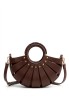 Bolso sintético color coffee con cremallera para mujer MJY6198