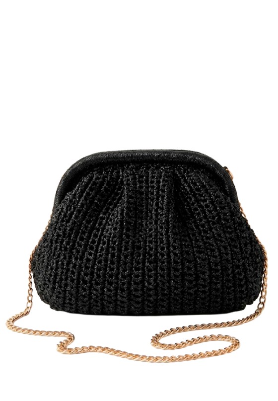Bolso de mano negro sintético para mujer Luna Collection BNBN3640