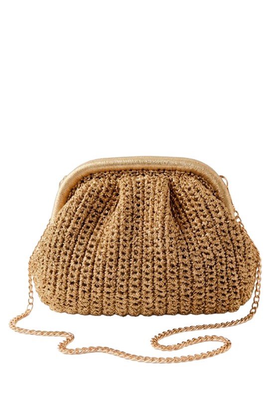 Bolso de mano oro sintético para mujer Luna Collection BNBN3640