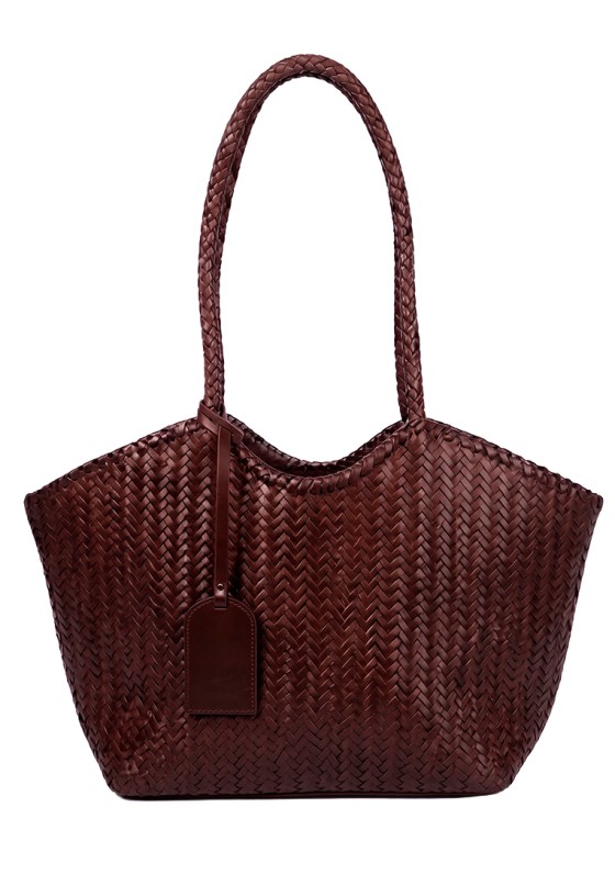 Bolso trenzado color coffee para mujer Luna Collection BNYX1721