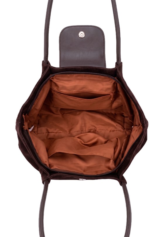 Bolso capaza sintético coffee de mujer Luna Collection KMV309536