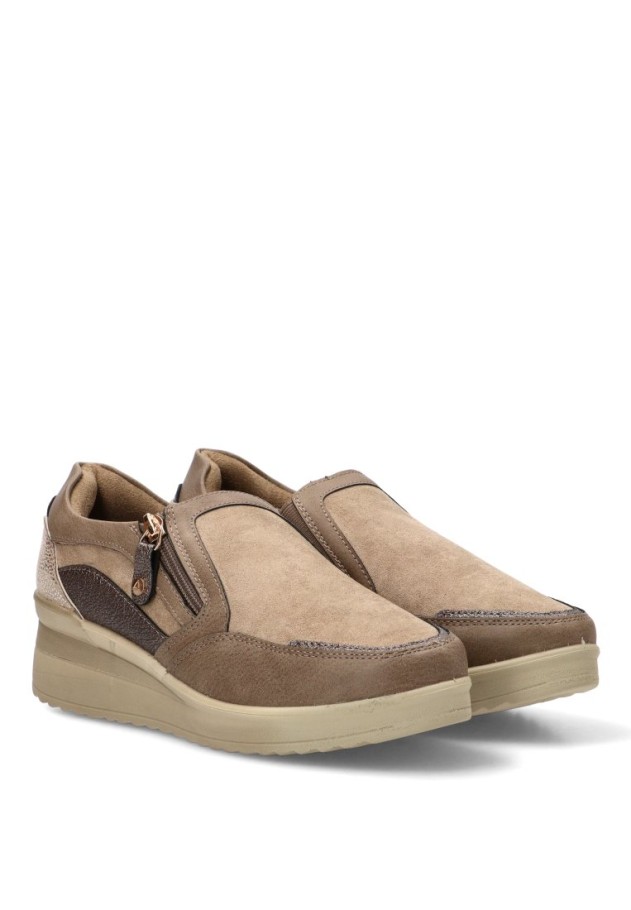 Mocasín taupe de mujer ARMONY 60024