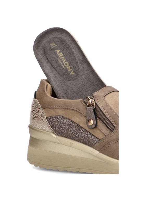Mocasín taupe de mujer ARMONY 60024