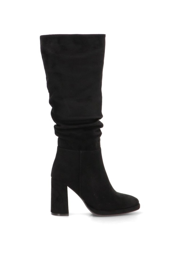 Bota negra de antelina con tacón alto STAY 32-3325 para mujer
