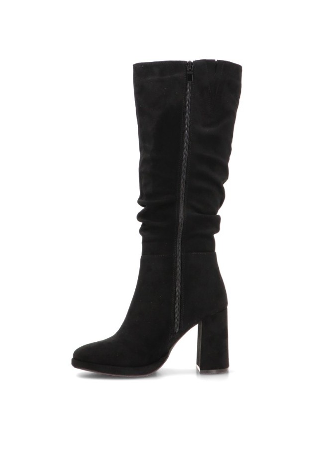 Bota negra de antelina con tacón alto STAY 32-3325 para mujer