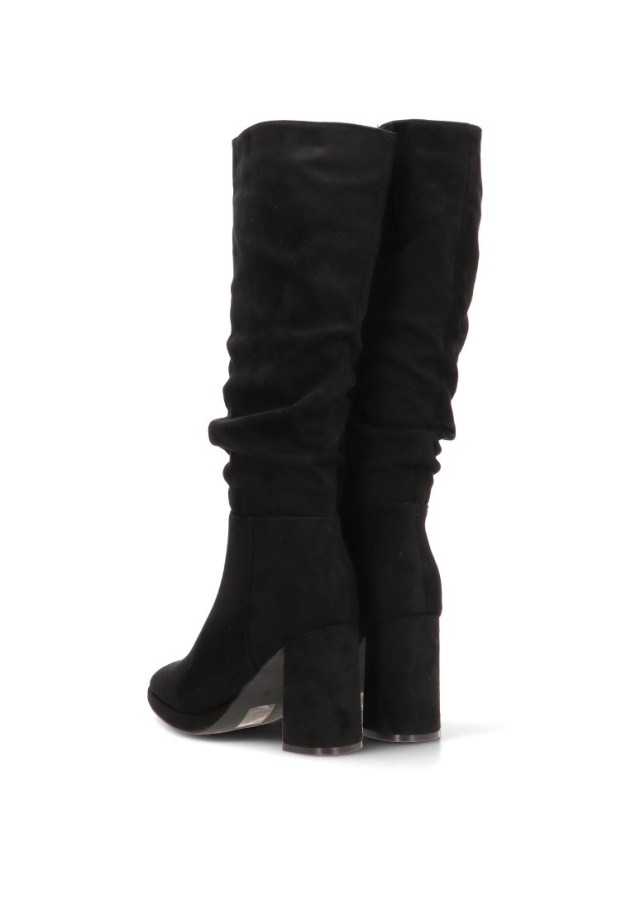 Bota negra de antelina con tacón alto STAY 32-3325 para mujer
