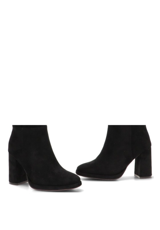 Bota negra de antelina con tacón alto STAY 32-3325 para mujer