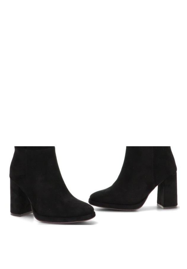 Bota negra de antelina con tacón alto STAY 32-3325 para mujer