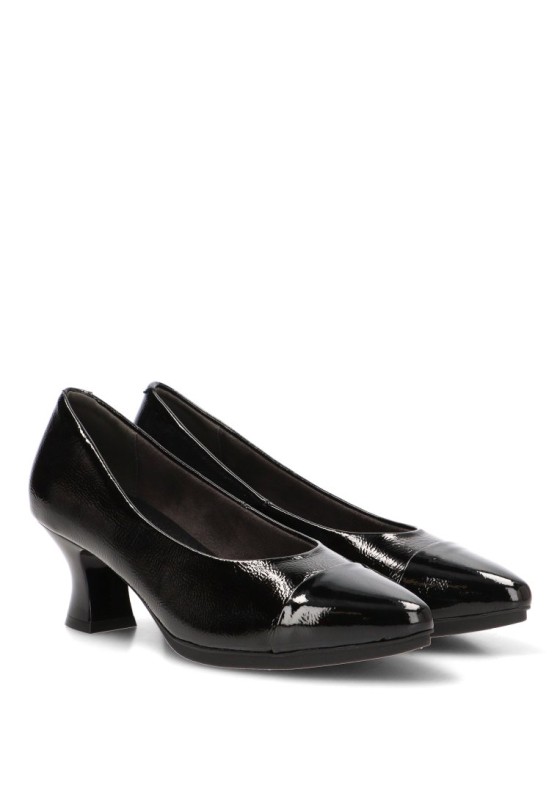 Salón con tacón medio de mujer E26303 en negro sintético