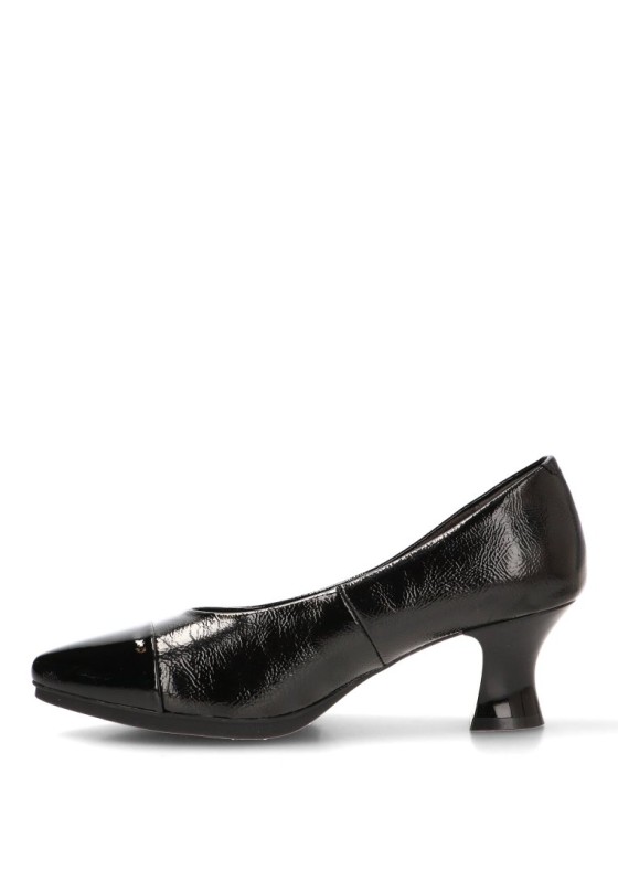 Salón con tacón medio de mujer E26303 en negro sintético