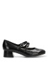 Salón negro con doble hebilla de mujer E35502
