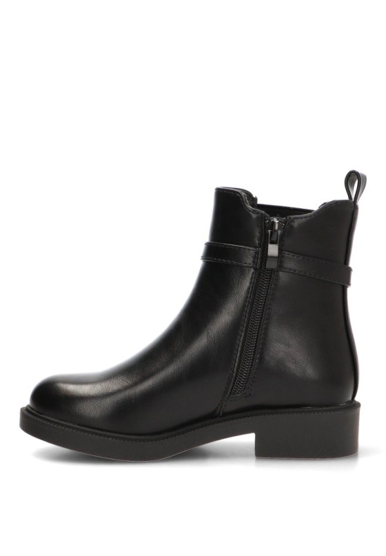 Botín negro con hebilla y suela plana de niña Luna Collection 58109L