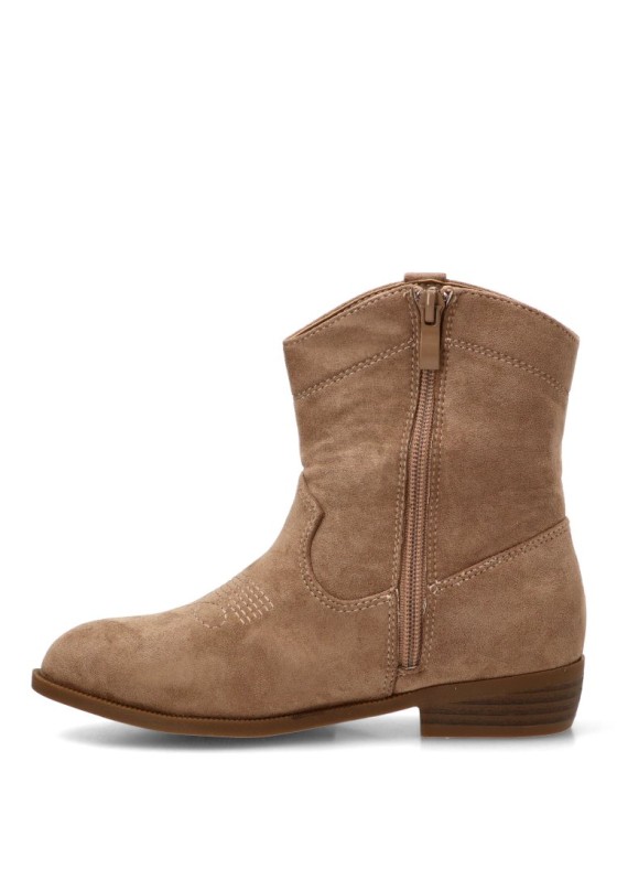 Botín campero con flecos en antelina taupe para niña Luna Collection 7625-51l