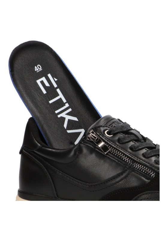 Deportivo ETIKA 82071 negro con suela plana para hombre