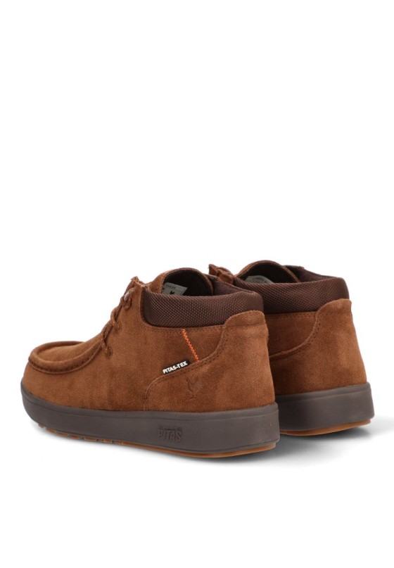 Botín COIMBRA de piel camel con suela plana para hombre WALK IN PITAS