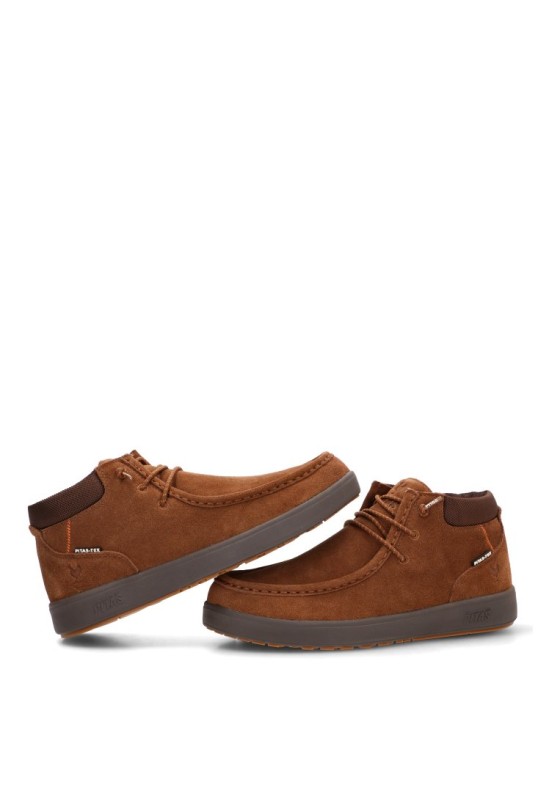 Botín COIMBRA de piel camel con suela plana para hombre WALK IN PITAS