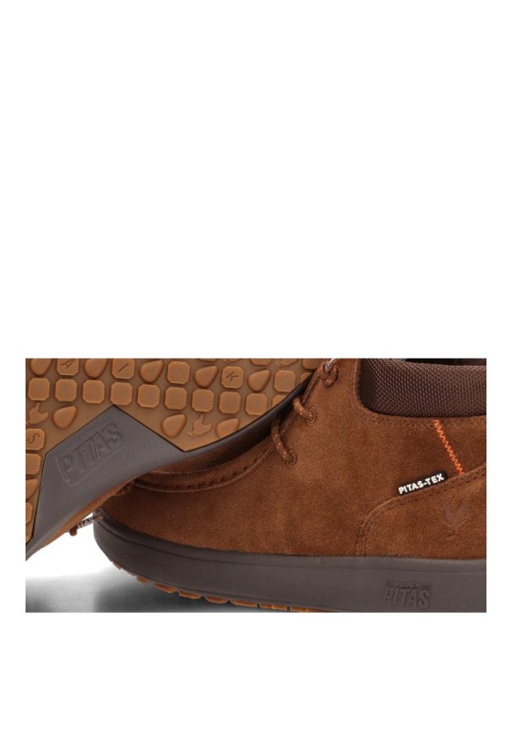 Botín COIMBRA de piel camel con suela plana para hombre WALK IN PITAS